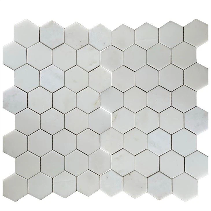 Pure White Hex Marble Mosaic