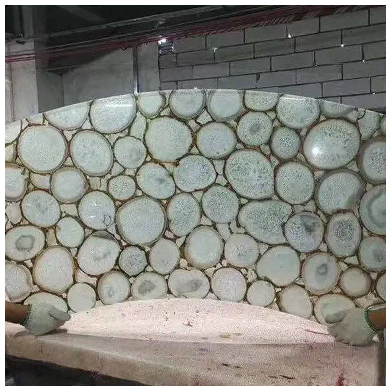 White Agate Semi Precious Stone Panel