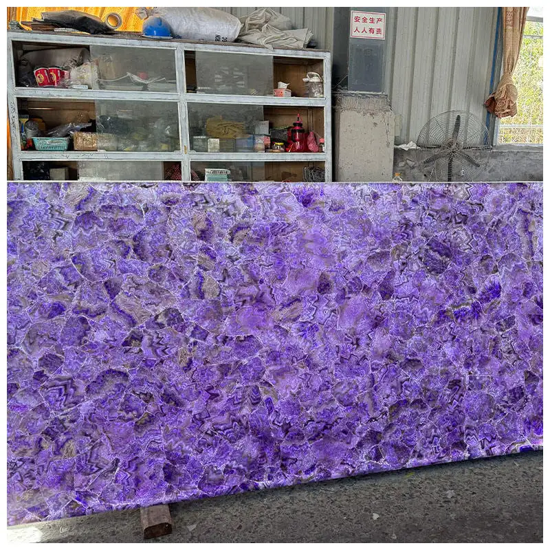 Amethyst Gemstone Backlit Slabs