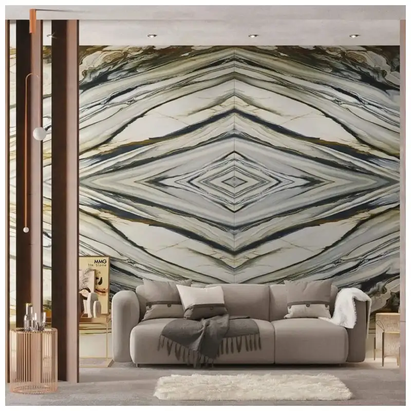 Calacatta Oyster Marble Bookmatched Feature wall Apartment Projects Calacatta Oyster Marble Bookmatched Feature wall Apartment Projects