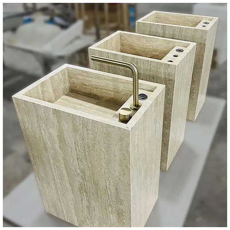 Beige Travertine Pedestal Bathroom Basins Beige Travertine Pedestal Bathroom Basins